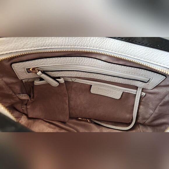 Michael Michael Kors Taryn Satchel Crossbody Bag Black/White - Picture 7 of 12